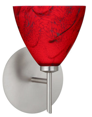 Buy satin-nickel-with-magma-4-5-x-5-x-5-glass-and-red-shade Mia Sconce by Besa