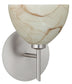 Satin Nickel with Mocha 4``x 6``x 6`` Glass and White Shade