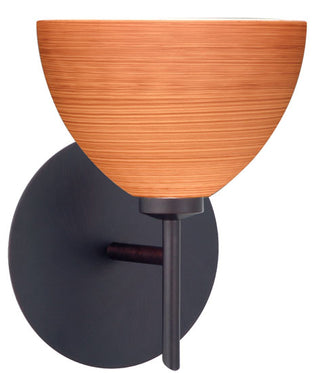 Buy bronze-with-cherry-4-x-6-x-6-glass-and-amber-brown-shade Brella Sconce by Besa