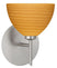 Satin Nickel with Oak 4``x 6``x 6`` Glass and Amber/Brown Shade