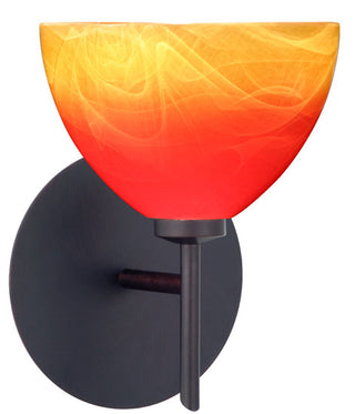 Buy bronze-with-solare-4-x-6-x-6-glass-and-red-shade Brella Sconce by Besa