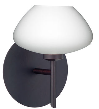 Buy bronze-with-opal-matte-3-125-x-5-375-x-5-375-glass-and-opal-shade Peri Sconce by Besa
