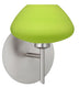 Satin Nickel with Chartreuse 3.125``x 5.375``x 5.375`` Glass and Green Shade