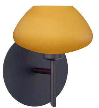 Buy bronze-with-amber-matte-3-125-x-5-375-x-5-375-glass-and-amber-brown-shade Peri Sconce by Besa