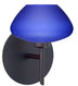 Bronze with Blue Matte 3.125``x 5.375``x 5.375`` Glass and Blue Shade