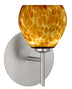 Satin Nickel with Amber Cloud 3.875``x 4.125``x 4.125`` Glass and Amber/Brown Shade