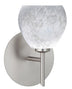 Satin Nickel with Carrera 3.875``x 4.125``x 4.125`` Glass and White Shade