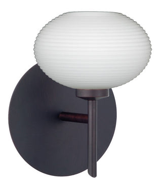 Buy bronze-with-opal-matte-3-x-4-75-x-4-75-glass-and-opal-shade Lasso Sconce by Besa