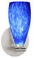 Satin Nickel with Blue Cloud 7.5``x 4``x 4`` Glass and Blue Shade