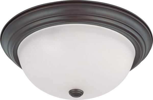 Close to Ceiling Mahogany Bronze Outdoor (Damp) Flush Mount Ceiling Light by Nuvo Lighting