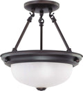 Close to Ceiling Mahogany Bronze Semi-Flush Mount Ceiling Light by Nuvo Lighting