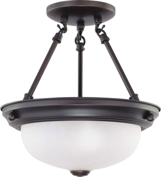 Close to Ceiling Mahogany Bronze Semi-Flush Mount Ceiling Light by Nuvo Lighting