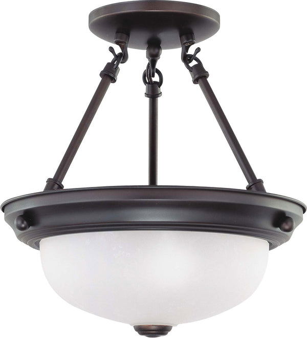 Close to Ceiling Mahogany Bronze Semi-Flush Mount Ceiling Light by Nuvo Lighting