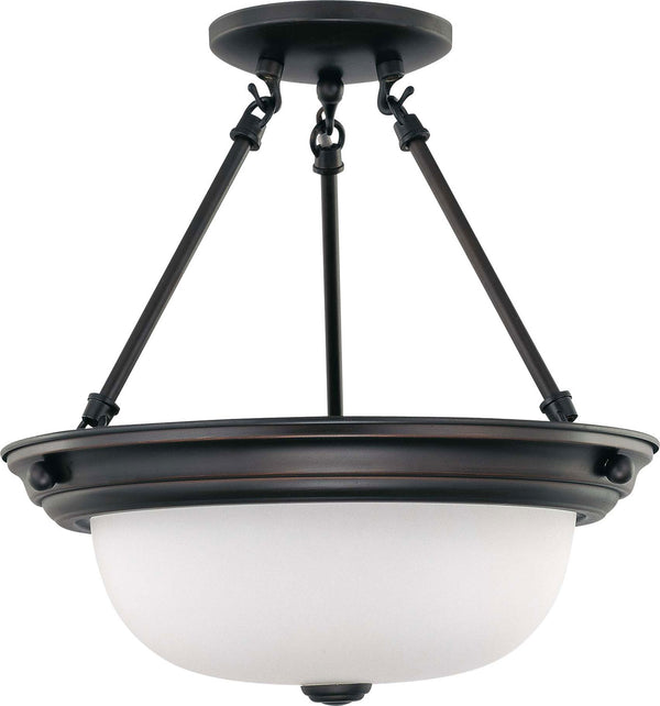 Close to Ceiling Mahogany Bronze Flush Mount Ceiling Light by Nuvo Lighting
