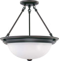 Close to Ceiling Mahogany Bronze Semi-Flush Mount Ceiling Light by Nuvo Lighting