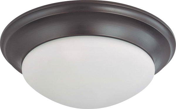 Close to Ceiling Mahogany Bronze Outdoor (Damp) Flush Mount Ceiling Light by Nuvo Lighting