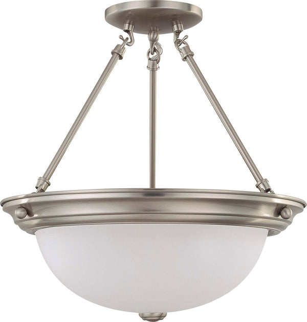 Close to Ceiling Brushed Nickel Flush Mount Ceiling Light by Nuvo Lighting
