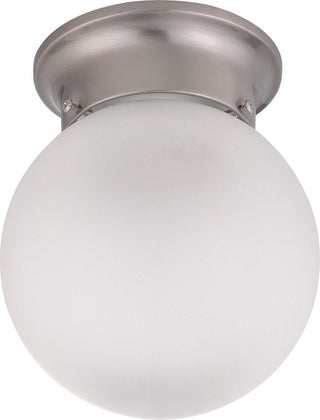 Close to Ceiling Brushed Nickel Outdoor (Damp) Flush Mount Light by Nuvo Lighting