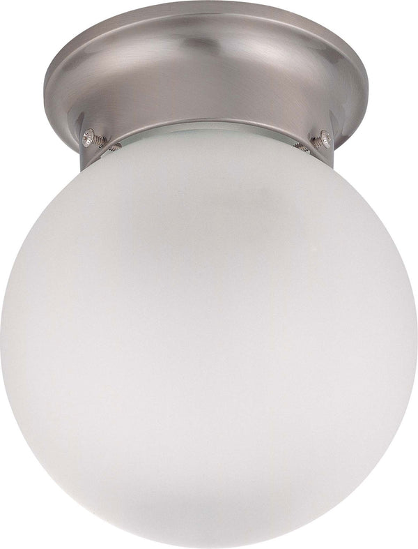 Close to Ceiling Brushed Nickel Outdoor (Damp) Flush Mount Light by Nuvo Lighting
