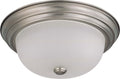 Close to Ceiling Brushed Nickel Outdoor (Damp) Flush Mount Ceiling Light by Nuvo Lighting