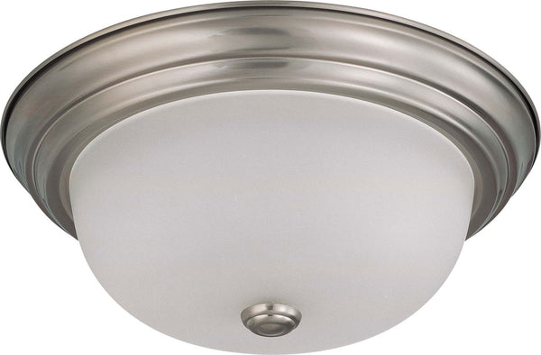 Close to Ceiling Brushed Nickel Outdoor (Damp) Flush Mount Ceiling Light by Nuvo Lighting