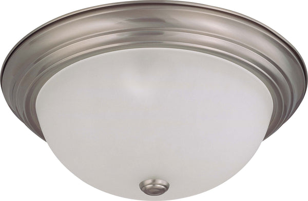 Close to Ceiling Brushed Nickel Outdoor (Damp) Flush Mount Ceiling Light by Nuvo Lighting