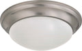 Close to Ceiling Brushed Nickel Outdoor (Damp) Flush Mount Ceiling Light by Nuvo Lighting