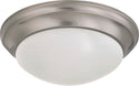 Close to Ceiling Brushed Nickel Outdoor (Damp) Flush Mount Ceiling Light by Nuvo Lighting