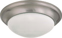 Close to Ceiling Brushed Nickel Outdoor (Damp) Flush Mount Ceiling Light by Nuvo Lighting