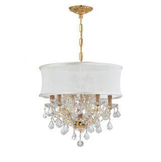 Buy gold-and-natural-cream-shade Brentwood Chandelier by Crystorama