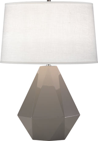 Buy smokey-taupe-glazed-ceramic-w-polished-nickel Delta Table Lamp by Robert Abbey