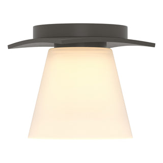 Buy dark-smoke-with-opal-glass-gg-glass-and-white-shade Wren Semi Flush Mount Light by Hubbardton Forge