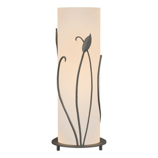 Buy natural-iron-with-opal-glass-gg-glass-and-white-shade Leaf Table Lamp by Hubbardton Forge