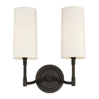 Buy old-bronze-with-off-white-glass-and-natural-cream-shade Dillon Outdoor (Damp) Sconce by Hudson Valley