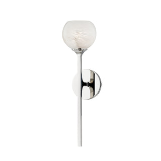 Buy polished-nickel-and-white-shade Melton Outdoor (Damp) Sconce by Hudson Valley