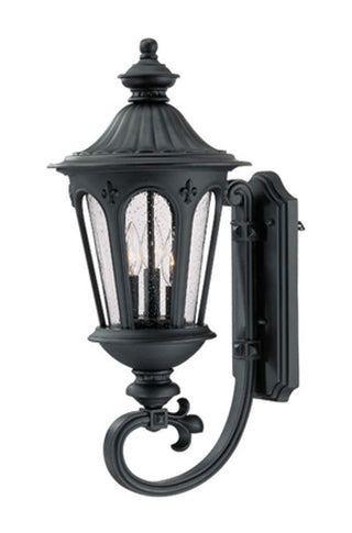 Buy matte-black-with-clear-seeded-glass-globe-glass-and-clear-shade Marietta Wall Lantern by Acclaim Lighting