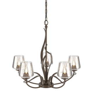 Buy bronze-with-clear-glass-zm-glass-and-clear-shade Flora Chandelier by Hubbardton Forge