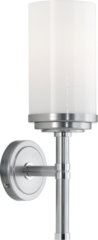 Buy brushed-chrome-w-polished-chrome Halo Sconce by Robert Abbey