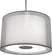 Stainless Steel with Silver Transparent Fabric Exterior Shade With Ascot White Fabric Interior Shade Glass and Silver/Gray Shade