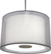 Stainless Steel with Silver Transparent Fabric Exterior Shade With Ascot White Fabric Interior Shade Glass and Silver/Gray Shade