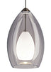 Chrome with Frosted raindrop shaped glass Glass and Silver/Gray Shade