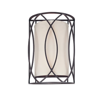 Buy textured-iron-with-hardback-linen-glass-and-natural-cream-shade Sausalito Sconce by Troy Lighting