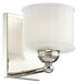 Polished Nickel with Etched Glass Shade Glass and Frosted Shade