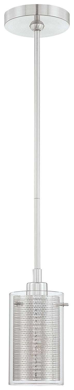 Buy chrome-with-clear-glass-glass-and-clear-shade Grid II Mini Pendant by George Kovacs