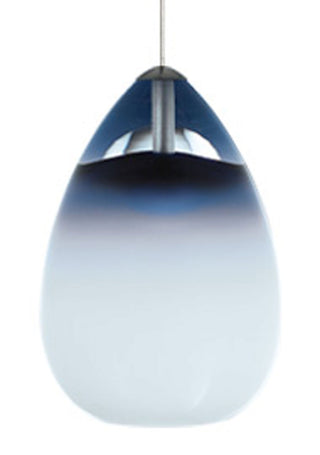Buy chrome-with-glass-glass-and-blue-shade Alina Pendant by Visual Comfort Modern