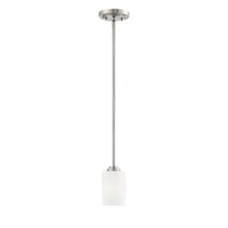 Buy satin-nickel-with-etched-white-glass-and-white-shade Bristo Pendant by Millennium