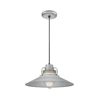 Buy galvanized-and-frosted-shade R Series Outdoor (Damp) Pendant by Millennium