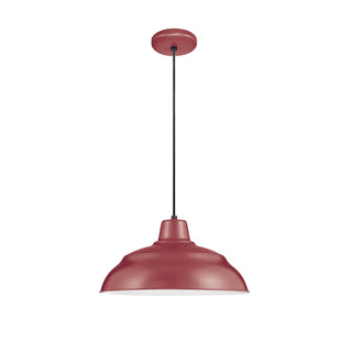 Buy satin-red-and-metal-shade R Series Outdoor (Damp) Pendant by Millennium
