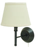 Oil Rubbed Bronze with Off-White Linen Hardback Glass and Natural/Cream Shade