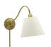 Weathered Brass with Off-White Linen Hardback Glass